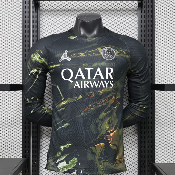 PSG 2025-26 Night Edition Away Long Sleeve Kit &amp; Jersey Fan Version