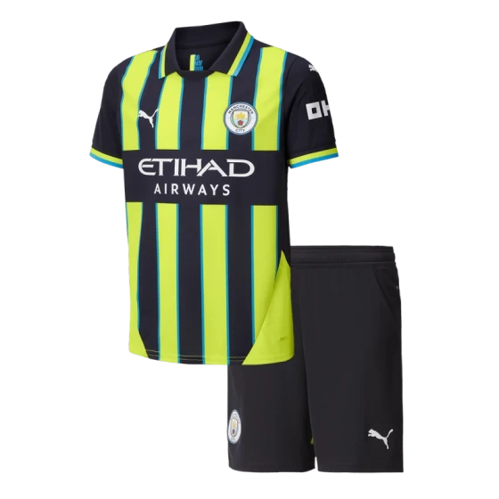 24-25 Manchester City Away Kids Kit Jersey+Shorts