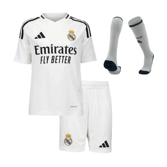 Kids Real Madrid Custom Home Full Soccer Kits 2024-25