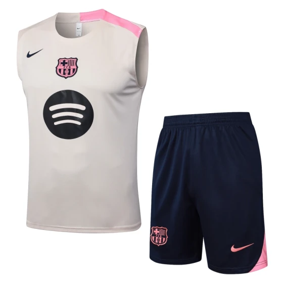 Barcelona Sleeveless Training Kit Beige 2025-26