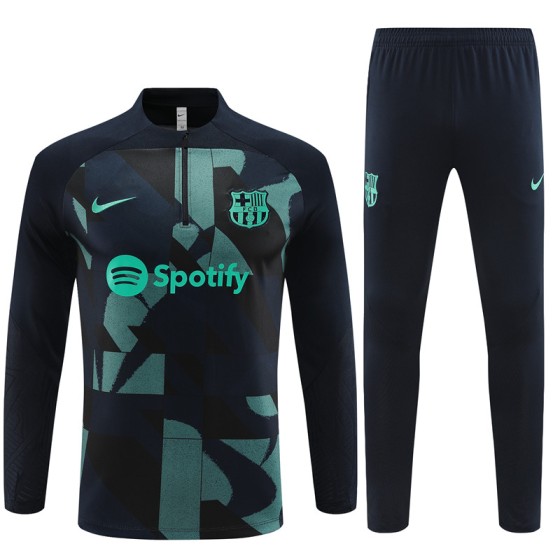 23-24 Barcelona Adults And Kids Training Suits Black&amp;Green Tracksuits Jerseys