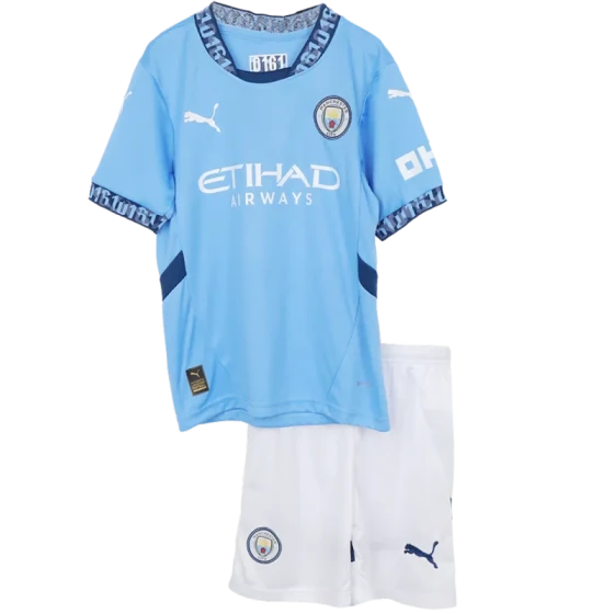 Kids Manchester City Home Jersey Kit Youth Apparels 2024/25