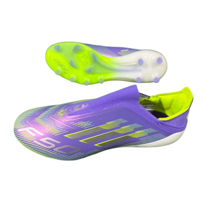F50 shoelace free fully knitted waterproof AG Football Shoes