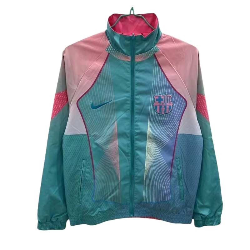 25-26 Barcelona Pink&Blue Training Windbreaker Double-Sided Jackets