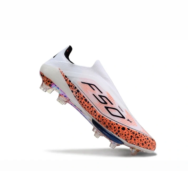 F50+ Lightstrike Pro Laceless FG Firm Ground Soccer Cleats - White/Leopar