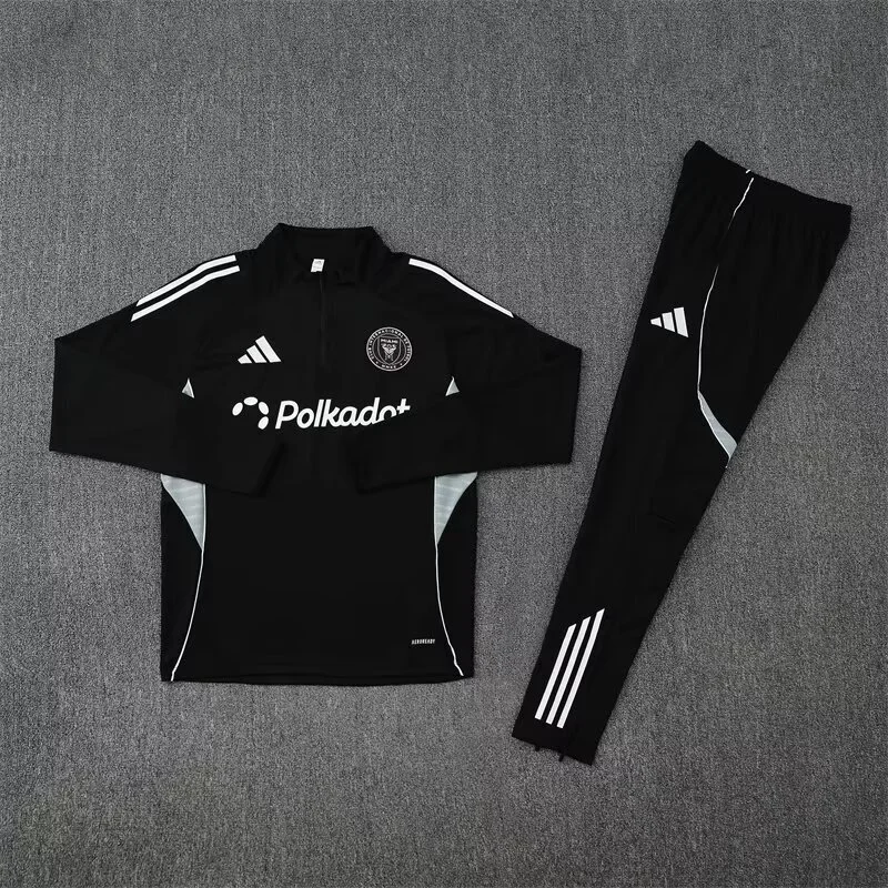 25-26 Inter Miami Black Training Kits Long Football Tracksuits