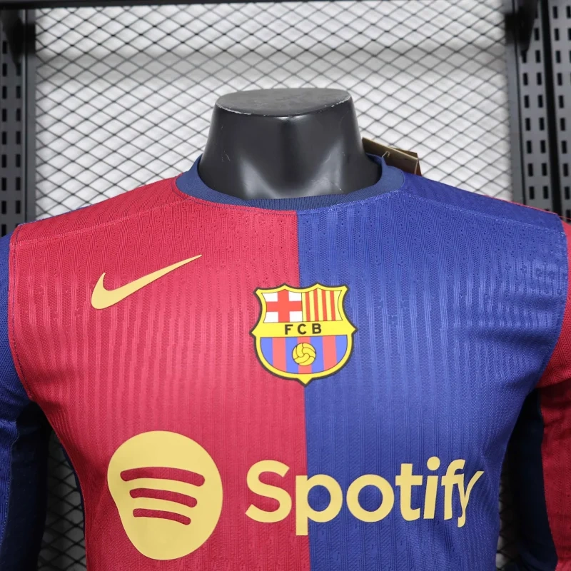 24-25 Barcelona Home Player Version Long sleeve Soccer Jersey