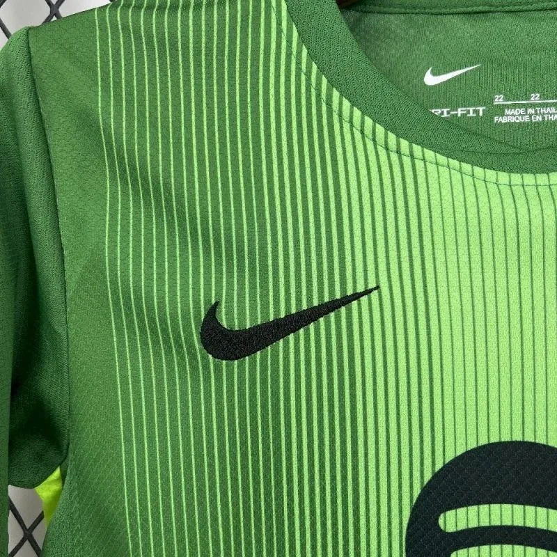 2025-26 Barcelona Goalkeeper Kids Football jersey Kit jersey+Shorts