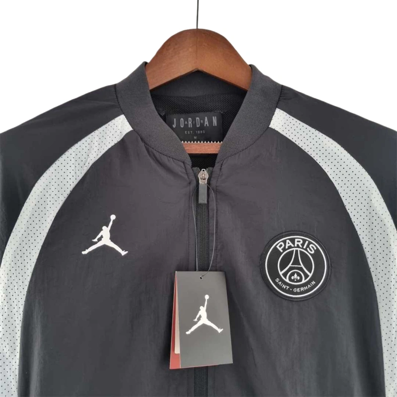 2022 PSG Jordan black white windbreaker Training Soccer Shirt