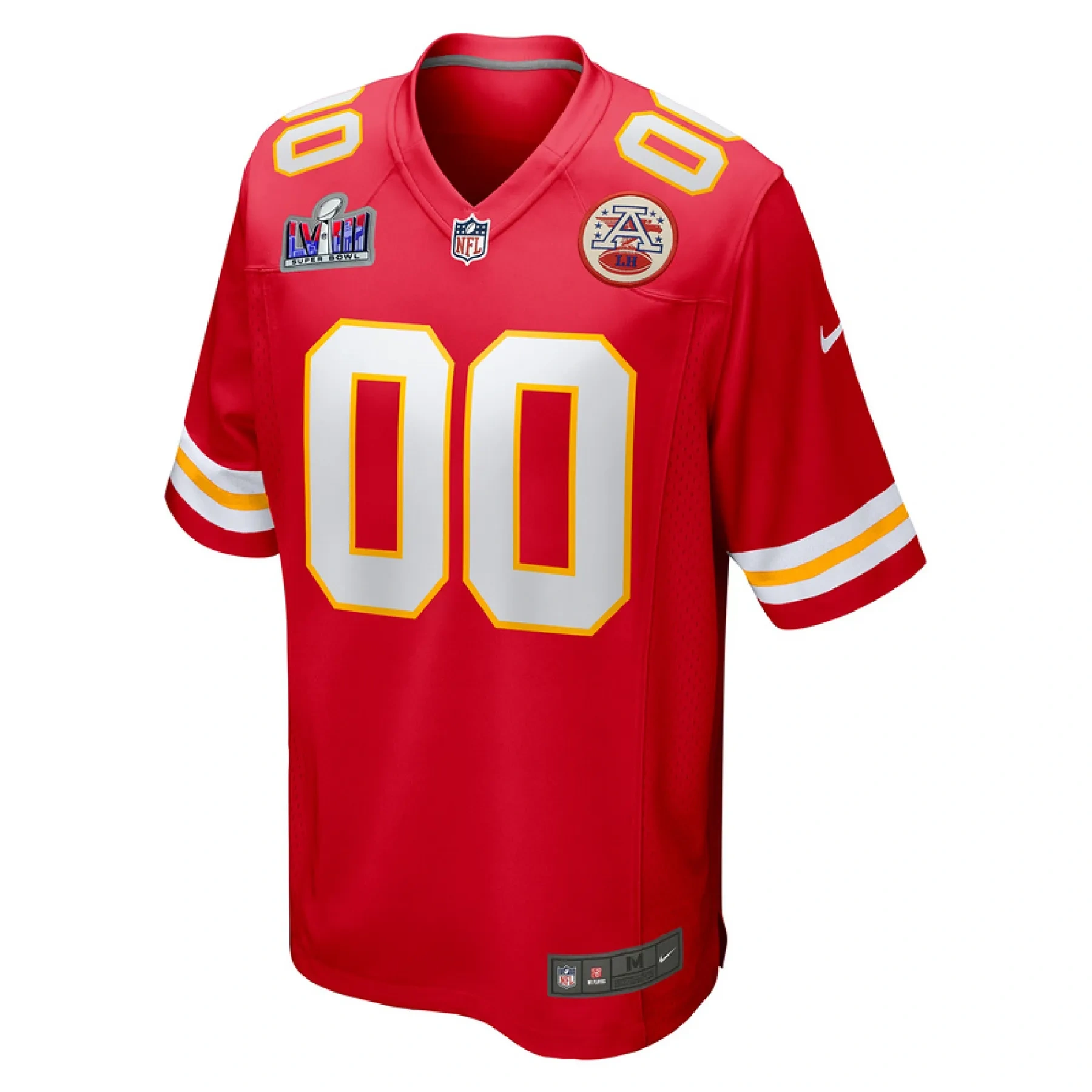 Men's Kansas City Chiefs Red Super Bowl LVIII Patch Custom Game Jersey