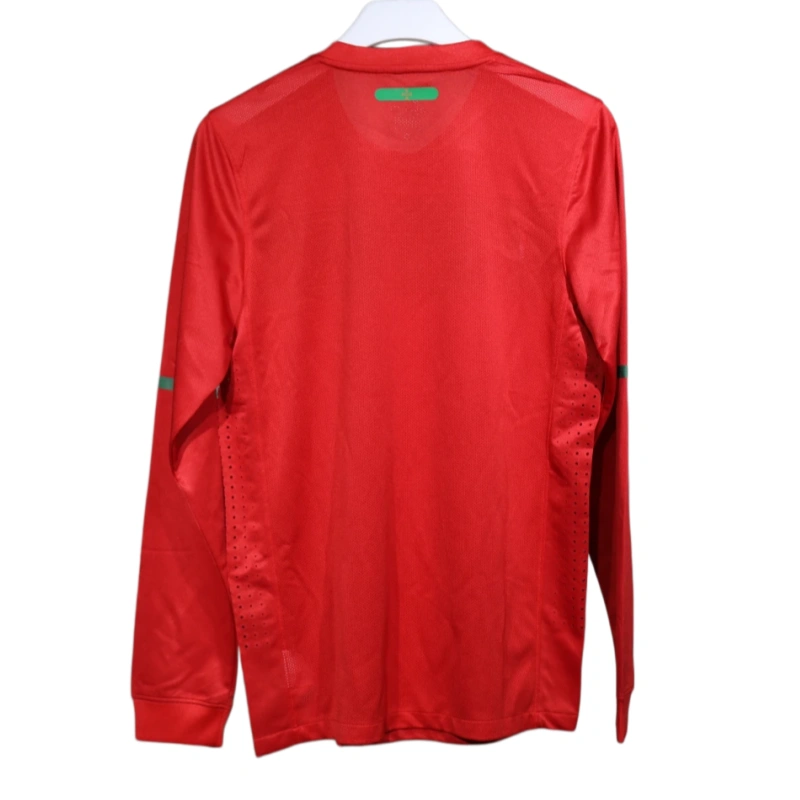 2010 Portugal Retro Home Long Sleeve Soccer Jersey Fan Version
