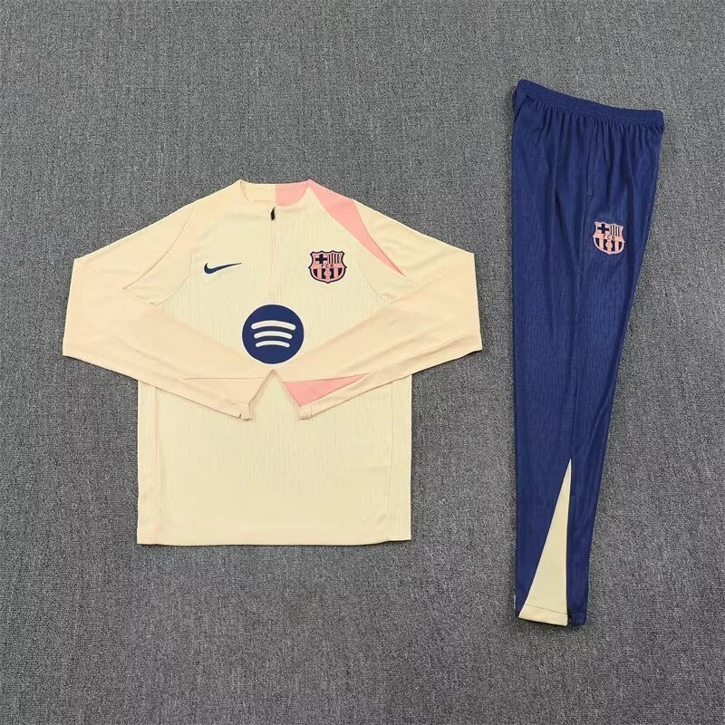 25-26 Barcelona Gold Training Kits Long Football Track suits