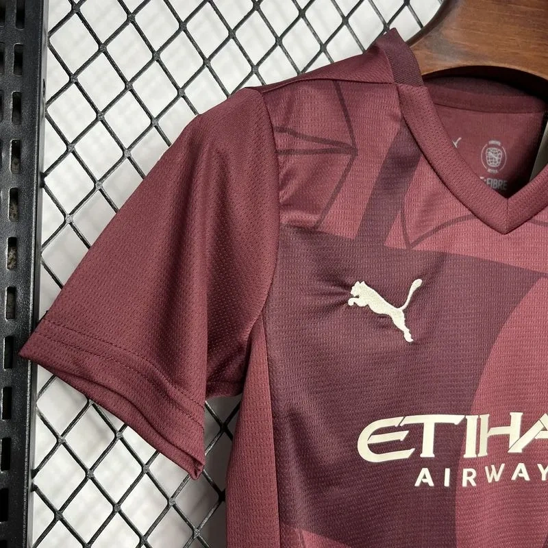24-25 Manchester City Third Away Kids Kit Jersey+Shorts